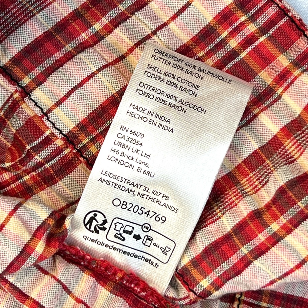 Free People Womens Nightingale Red Plaid Smocked Midi Dress Boho Sz Lg $245 MSRP - Picture 16 of 16